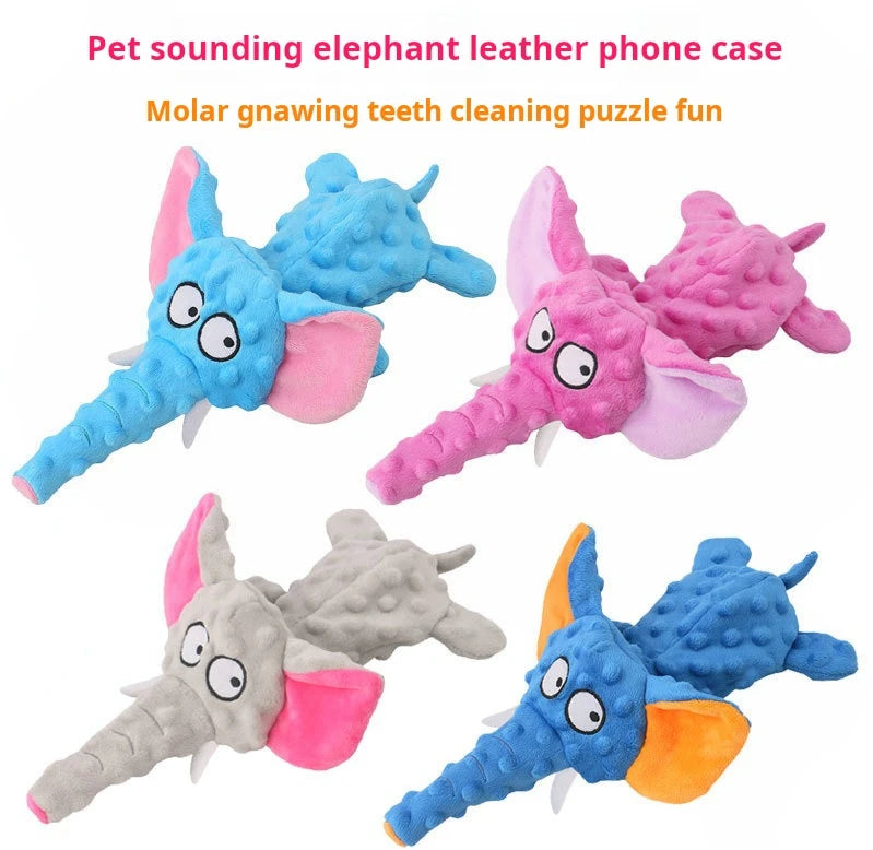 Elephant Squeaky Plush Toy for Puppies