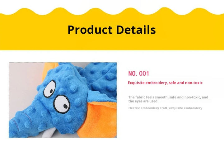 Elephant Stuffing-Free Squeaky Pet Toy