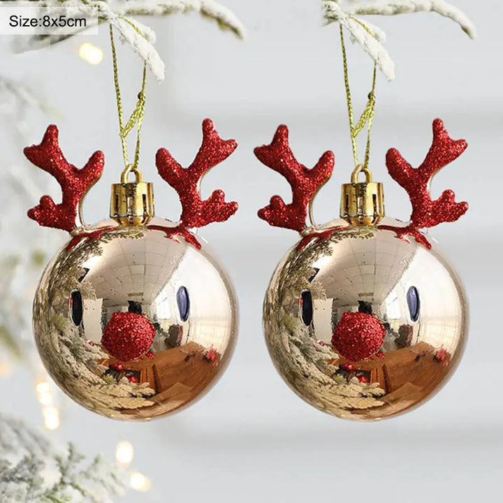 Elk Hanging Christmas Ornaments 2pcs Set