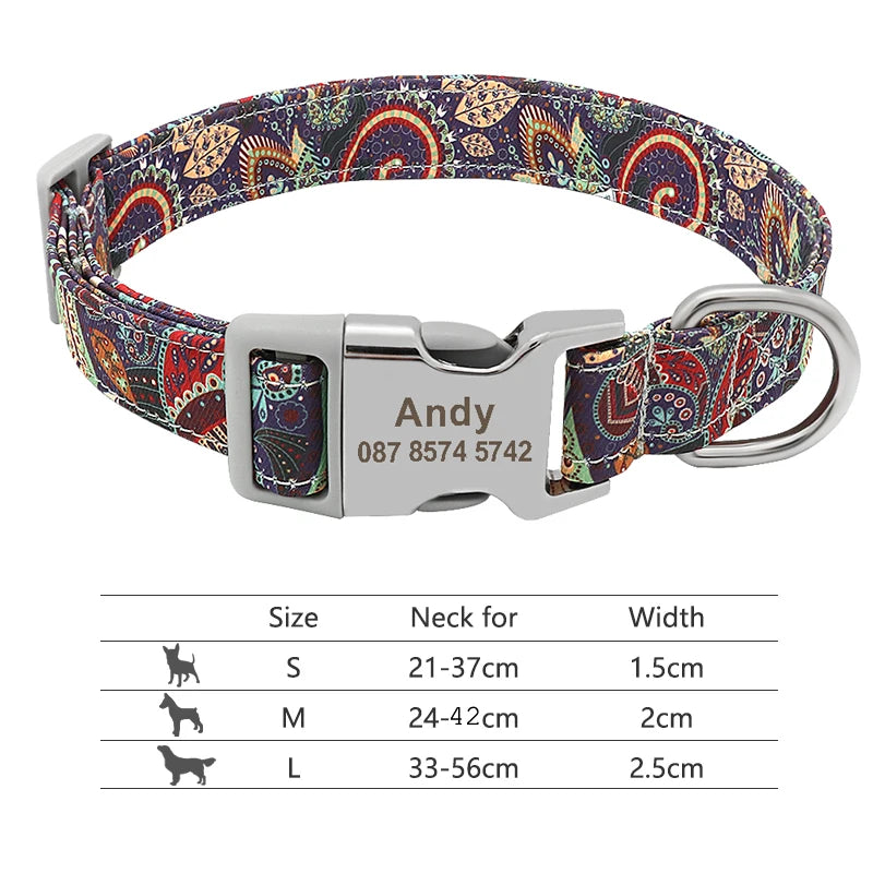 Engraved Buckle Personalized Dog Collar