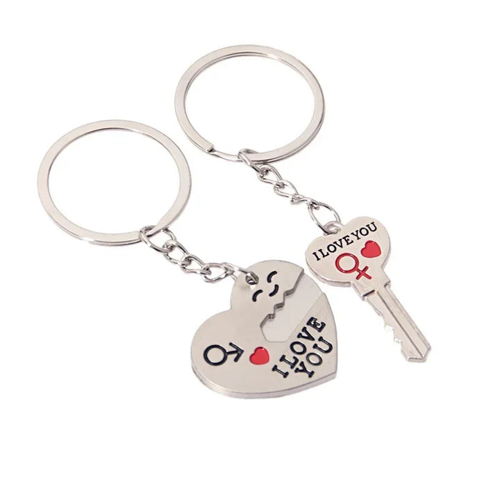 Engraved love message keyring for couples