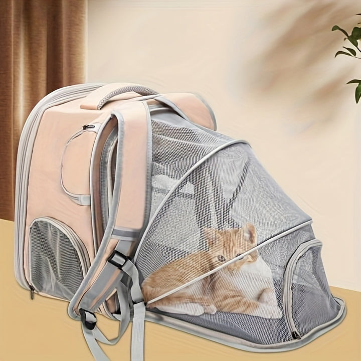 Expandable cat dog carrier backpack