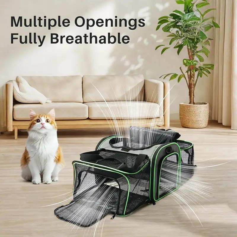 Expandable foldable pet carrier wheels