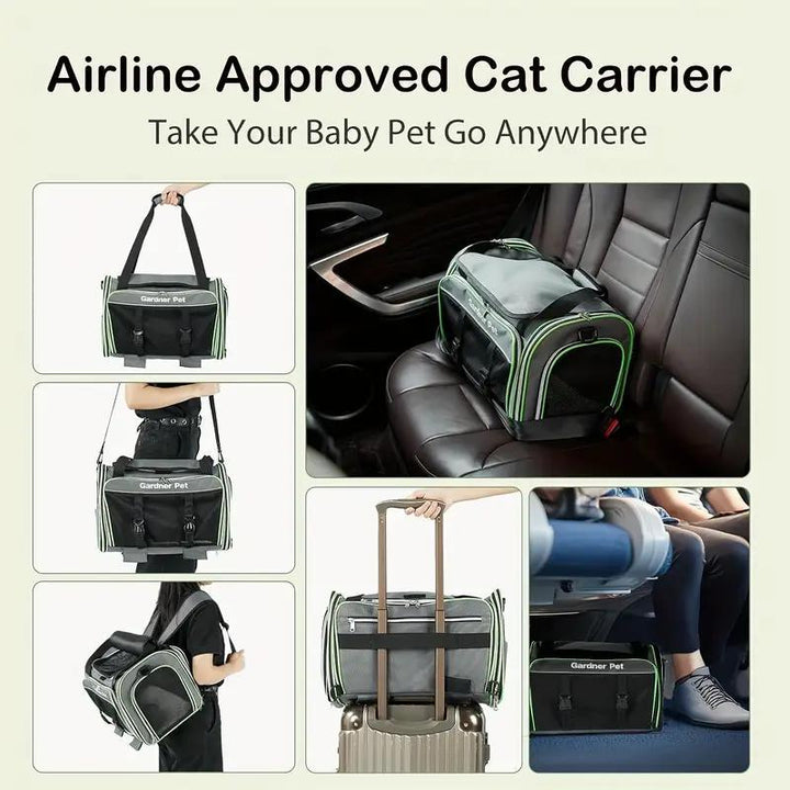 Expandable wheeled pet travel bag