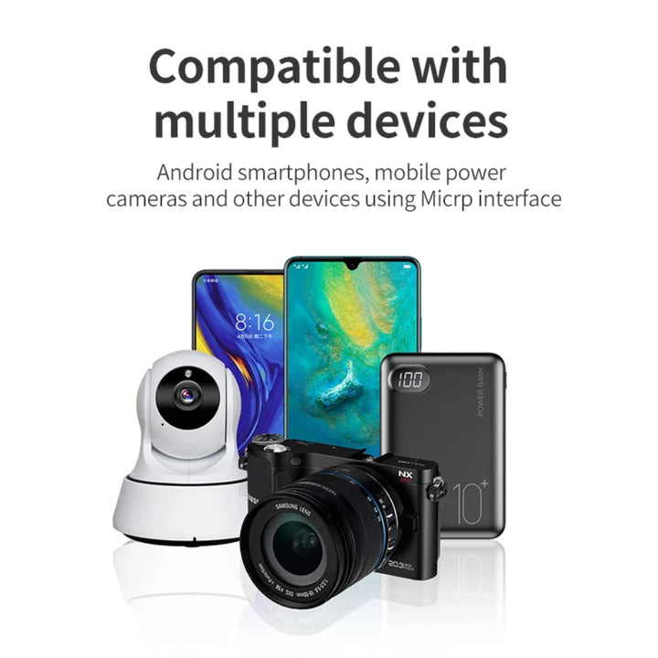 Extended Micro USB Charger for Samsung, Xiaomi

