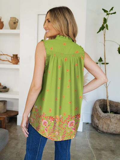 FAM-FAM Ruffle Mock Top back side  
