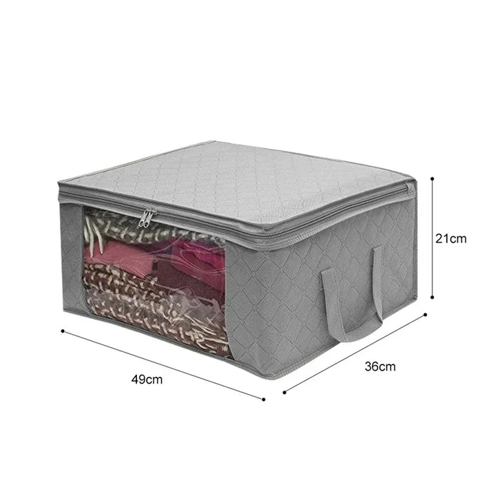 Fabric clothing organizer zipper