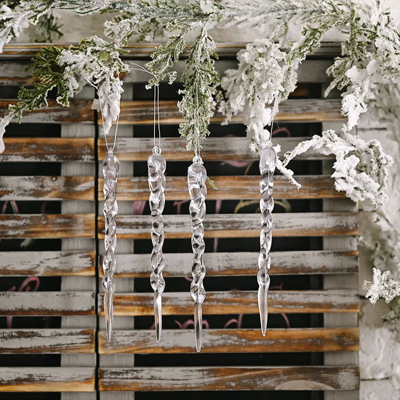 Fake icicle pendants for seasonal celebrations