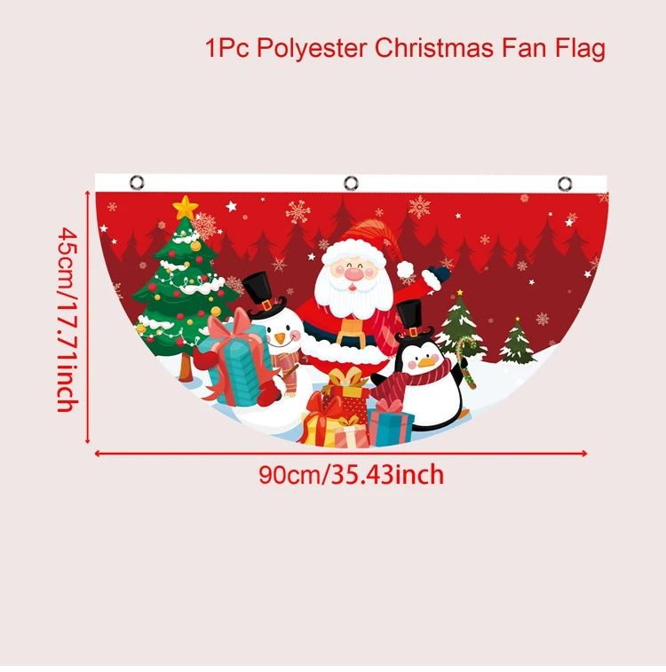 Fan-shaped Christmas banner