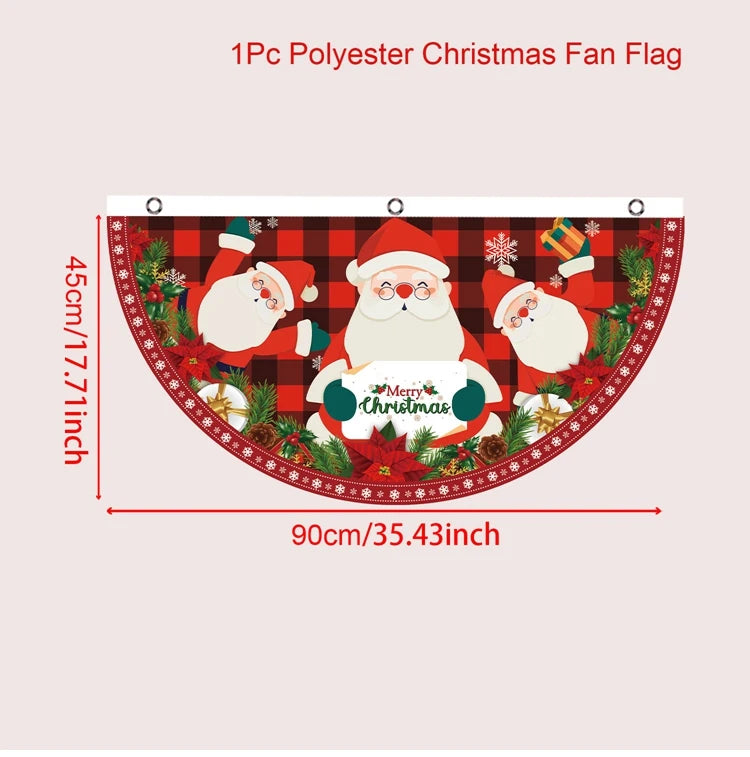 Fan-shaped Christmas banner for festive season