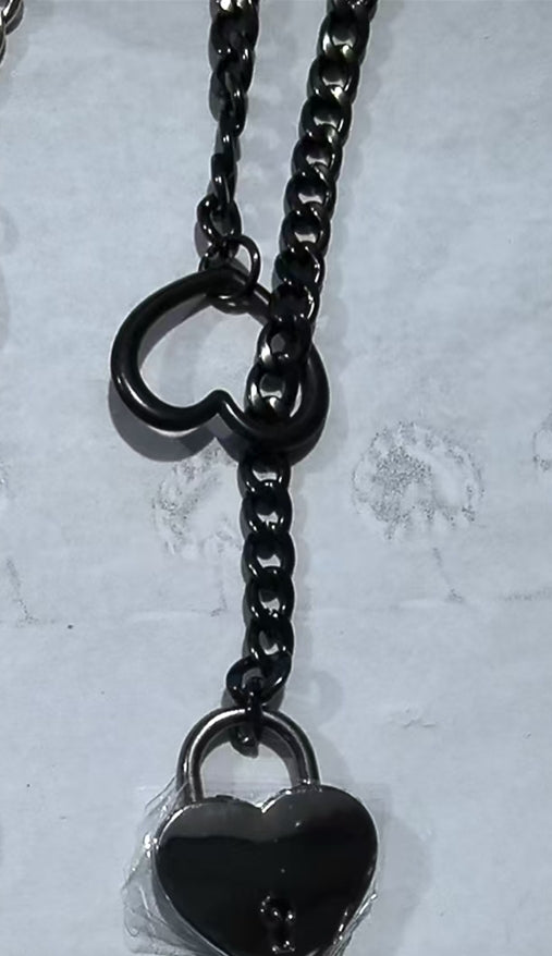 Fashion Cuban adjustable heart necklace