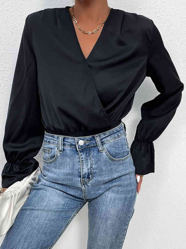 Fashionable Flounce Sleeve Bodysuit