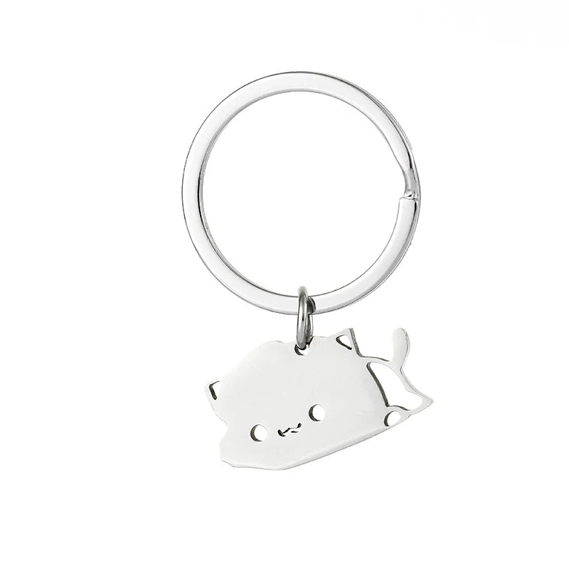 Fashionable cat charm keychain