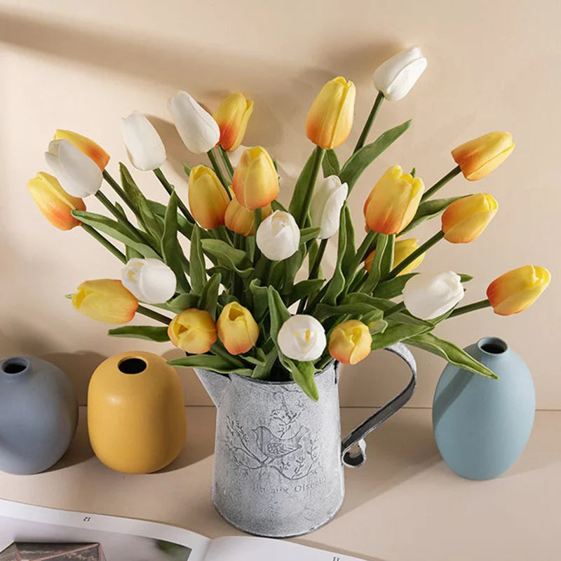 Faux tulip floral bouquet set