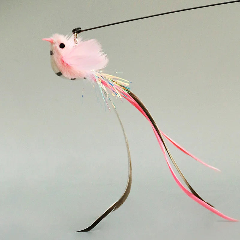 Feather Wand Cat Toy with Bell