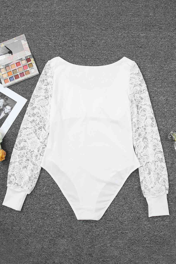 Feminine Lace Sleeve Bodysuit