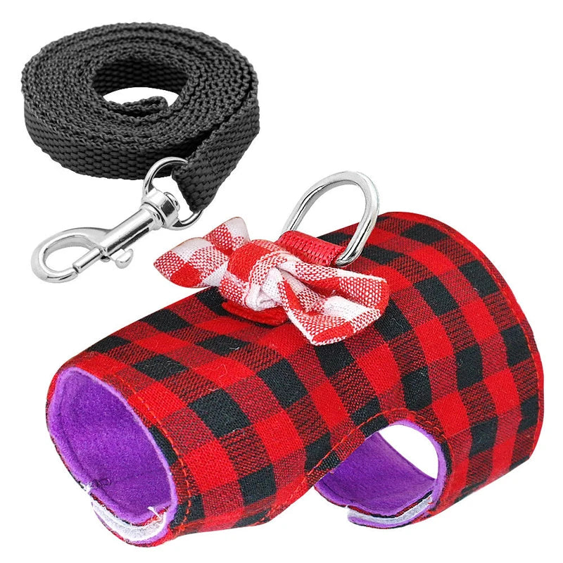 Ferret and Rat Harness Vest with Bowtie in red &  blue  color 
