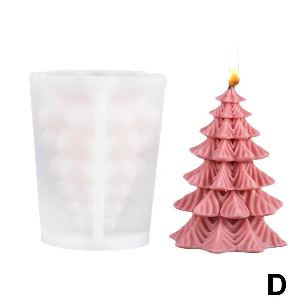 Festive 3D Silicone Mold for Christmas Candle Making