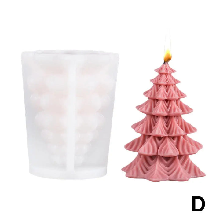 Festive 3D Silicone Mold for Christmas Candle Making
