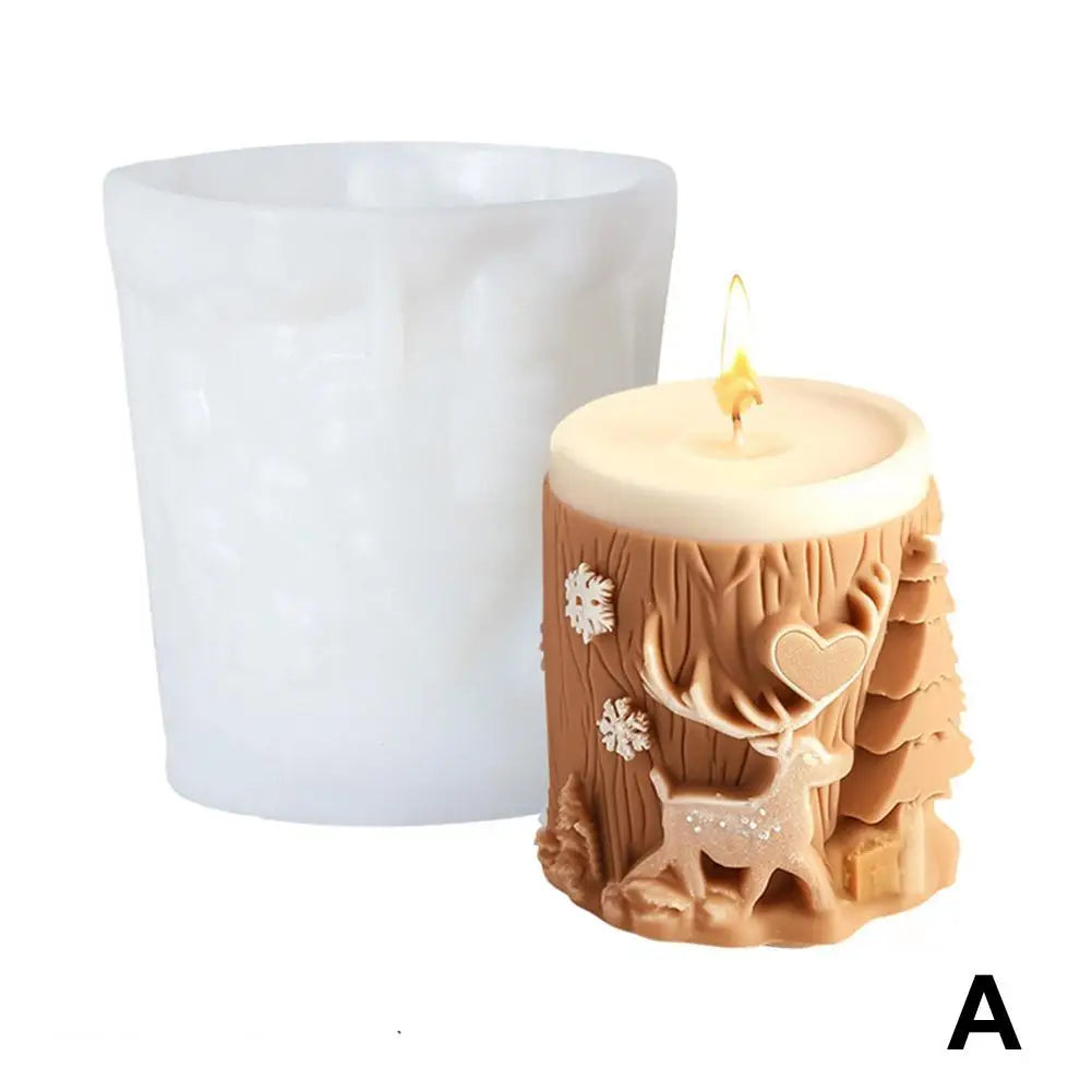 Festive 3D Silicone Mold for Xmas Candle Making