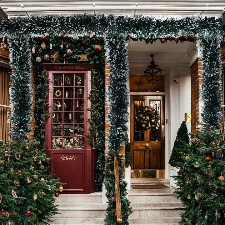 Festive Christmas tinsel garland for trees