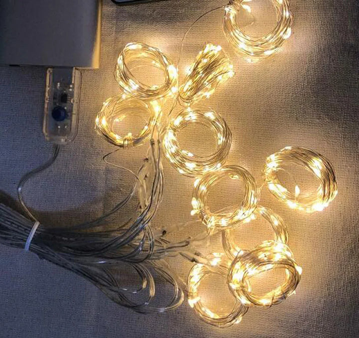 Festive LED garland lights for windows