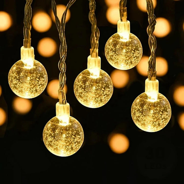 Festive LED garland string in crystal style