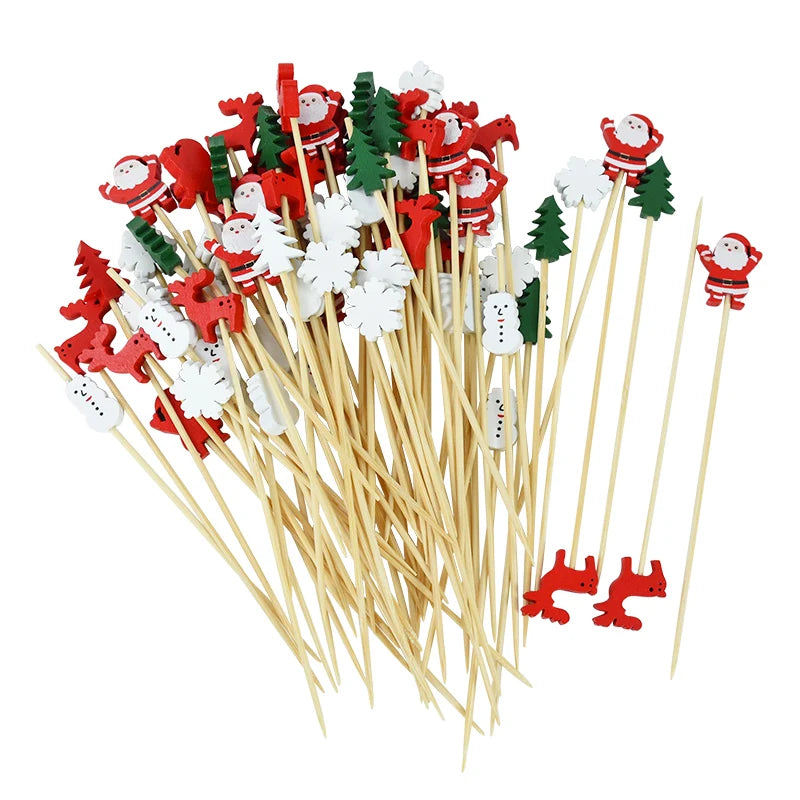 Festive bamboo picks for fruit salad