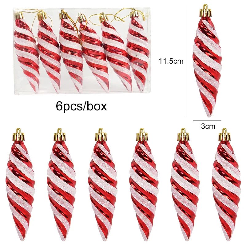 Festive candy cane lollipop ball ornaments