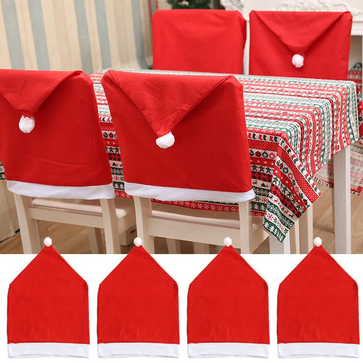 Festive dining decor with holiday chair covers