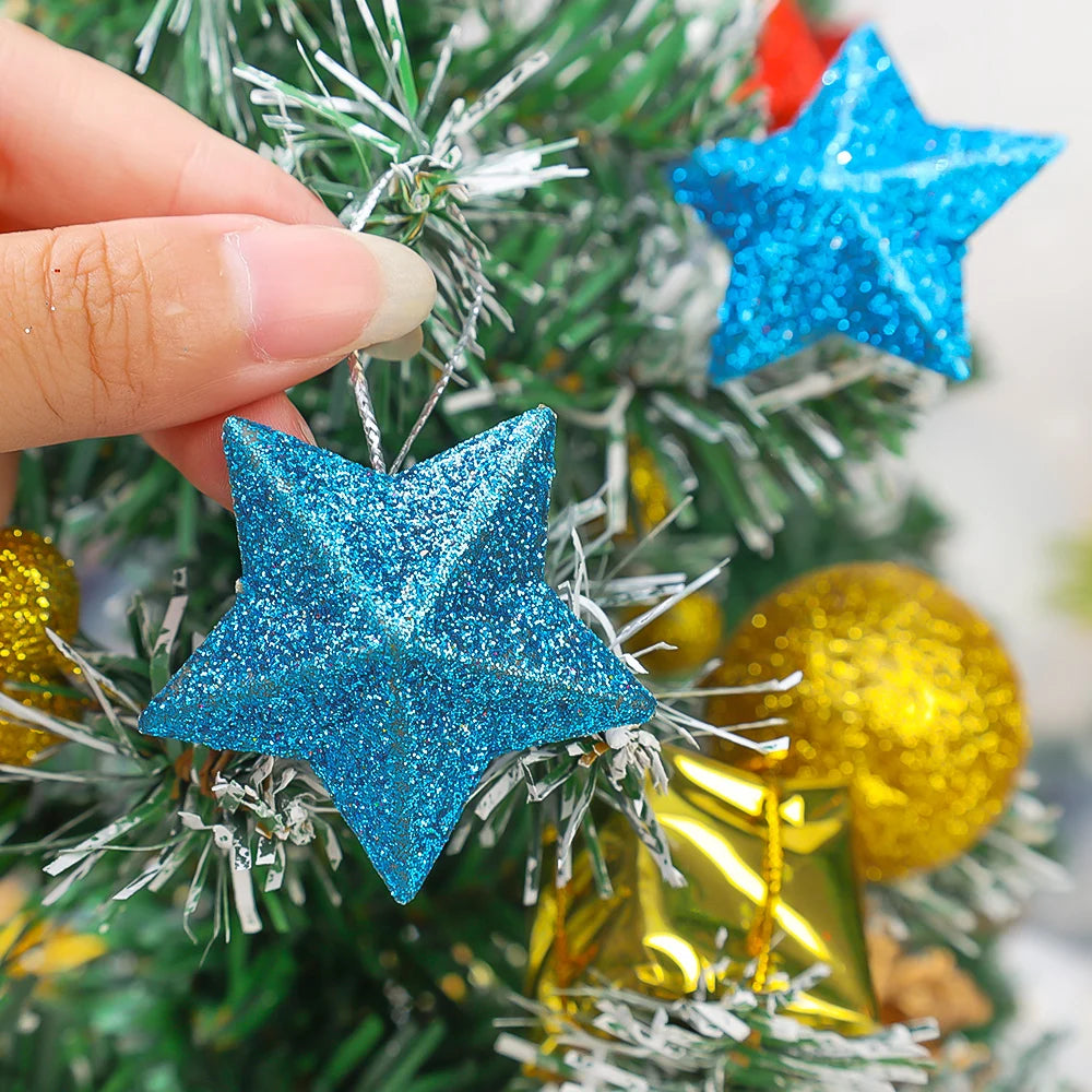 Festive glitter star pendants for crafts