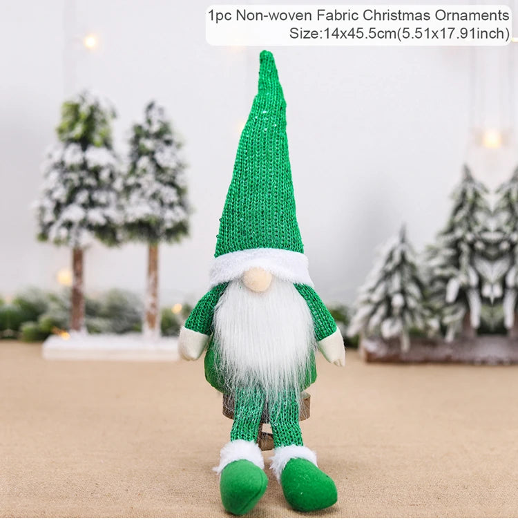 Festive gnome figurine with Christmas accessories