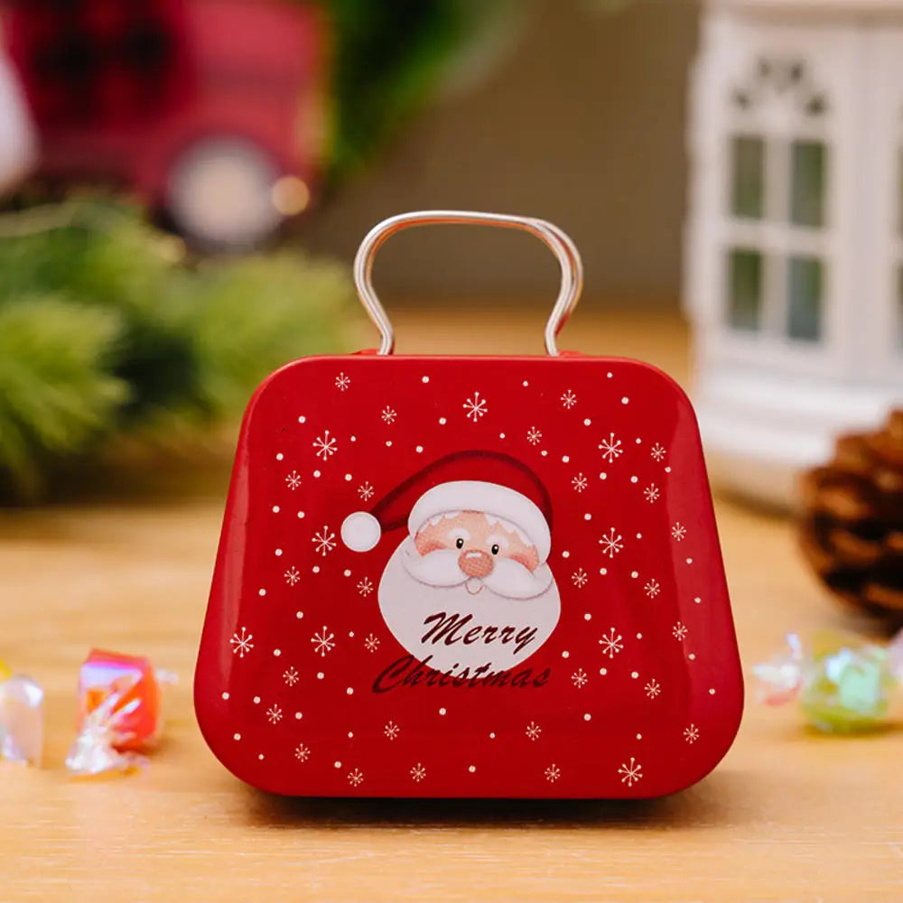 Festive handbag tin jar for holiday decor