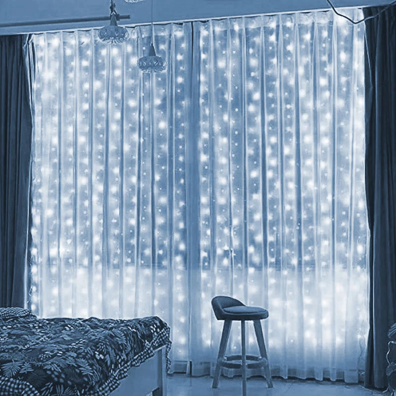 Festive string lights for bedroom decor
