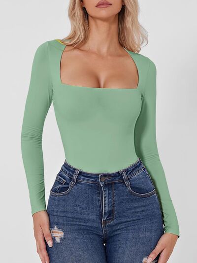 Flattering Square Neckline Bodysuit stylish 
