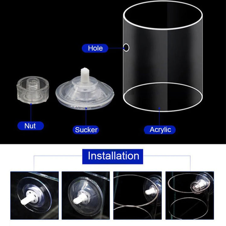 Floating acrylic feeding ring for aquariums