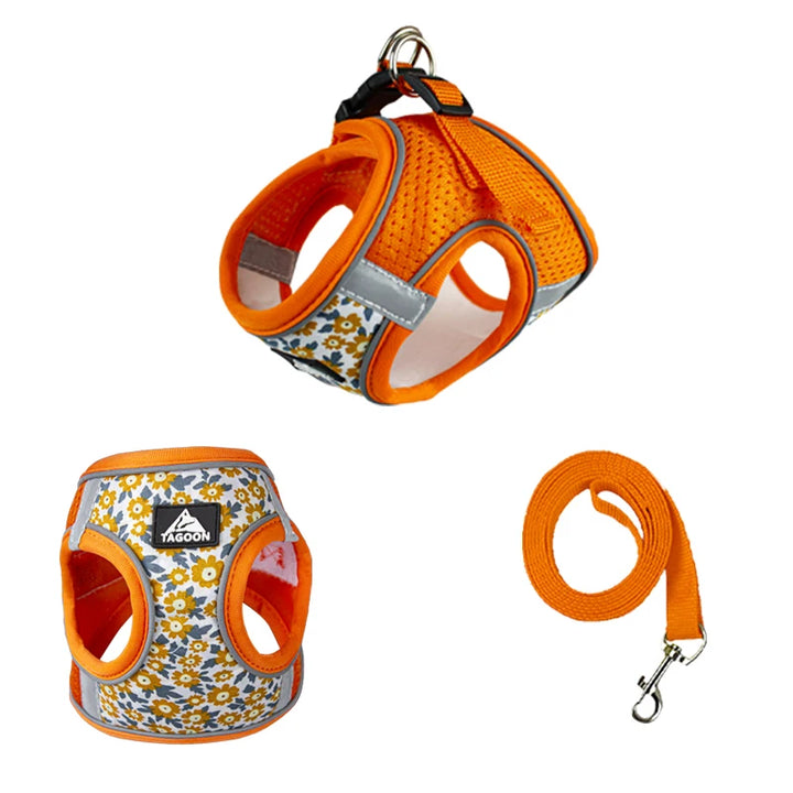 Floral Design Pet Harness Sets