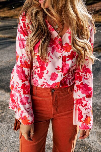 Floral Flare Sleeve Bodysuit