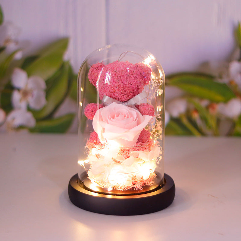 Flower gift box with lights