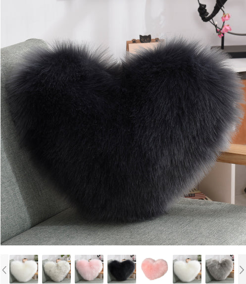 Fluffy Heart Pillow 