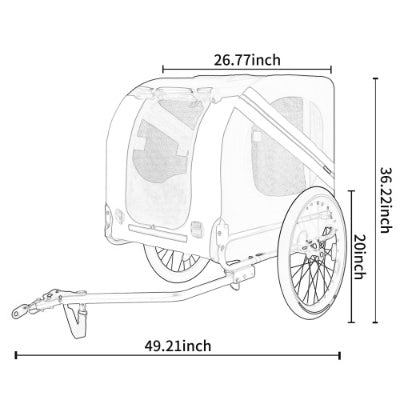 Foldable dog trailer for cycling and jogging