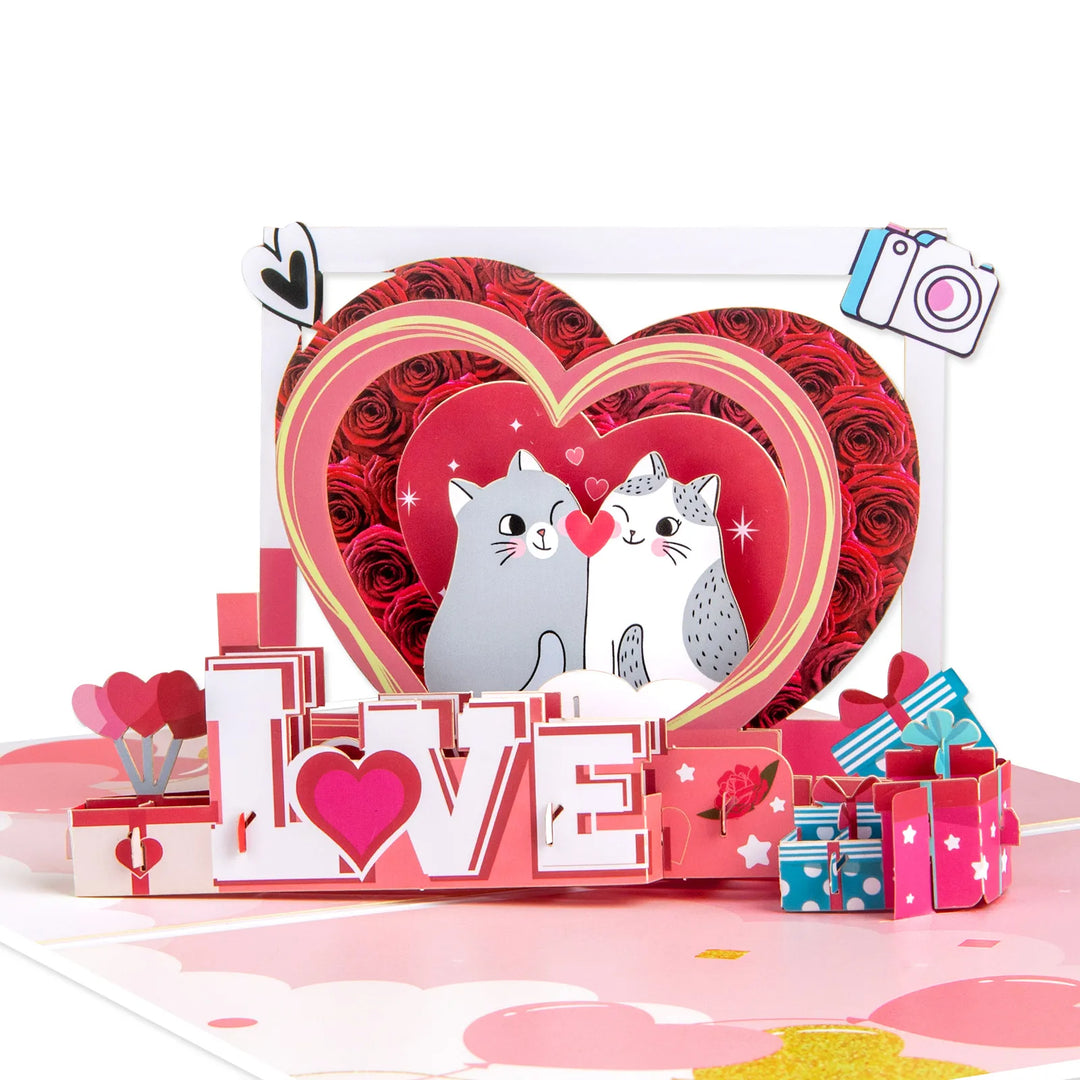 Foldable love pop-up message card