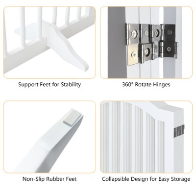 Foldable wooden dog safety fence