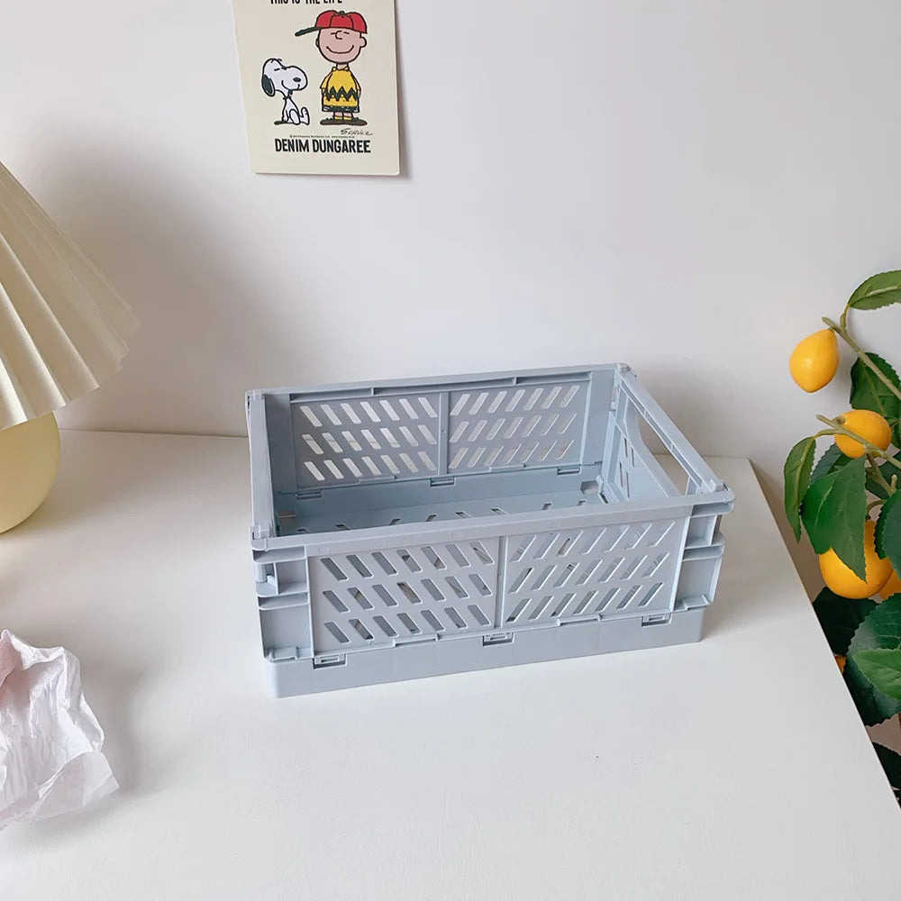 Folding Plastic Basket for Cosmetics