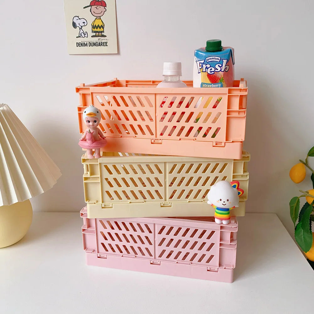 Folding Plastic Crate for Home Use