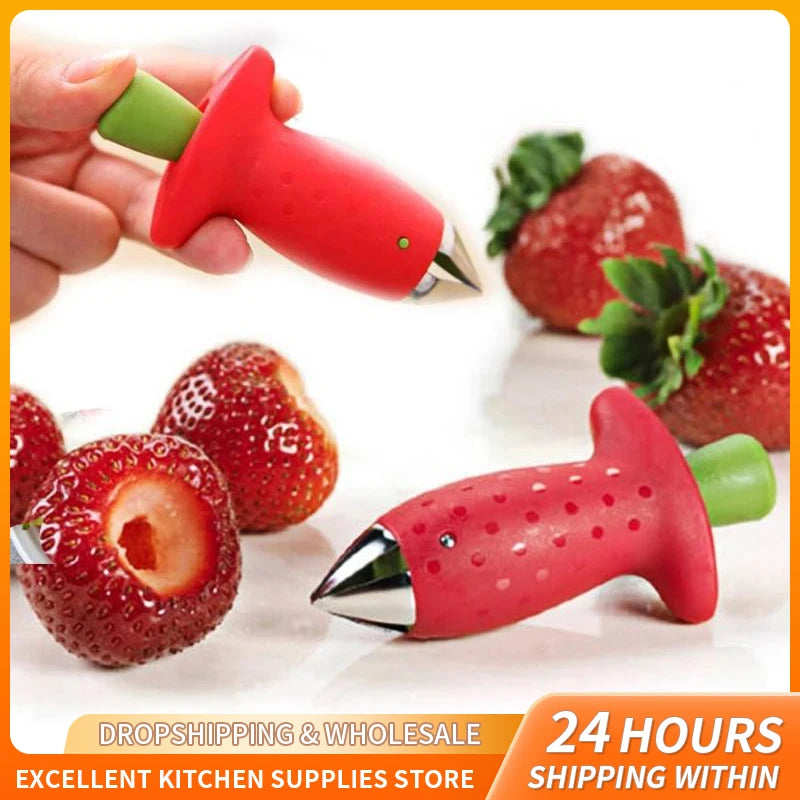 Fruit leaf stem remover gadget