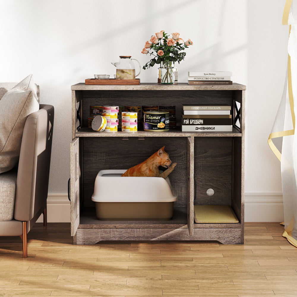 Functional cat washroom furniture with doors