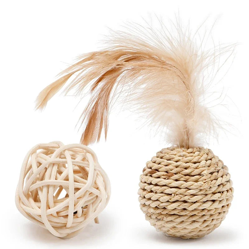 Funny Rattan Ball Cat Toy