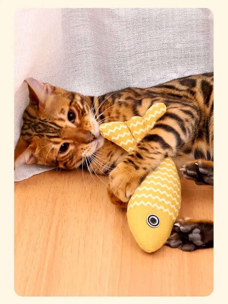 Funny Teeth Grinding Catnip Fish Toy
