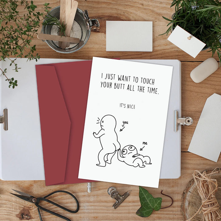 Funny anniversary card for him